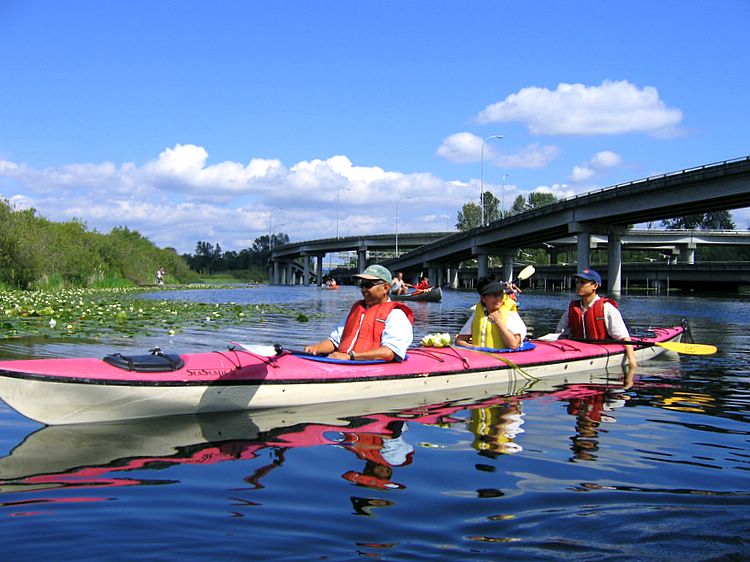 three in canoe